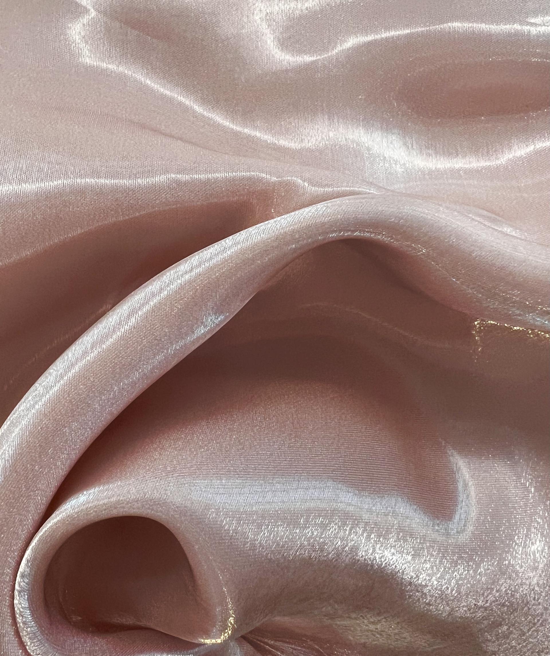 Polyester Liquid Satin Organza in Soft Pink