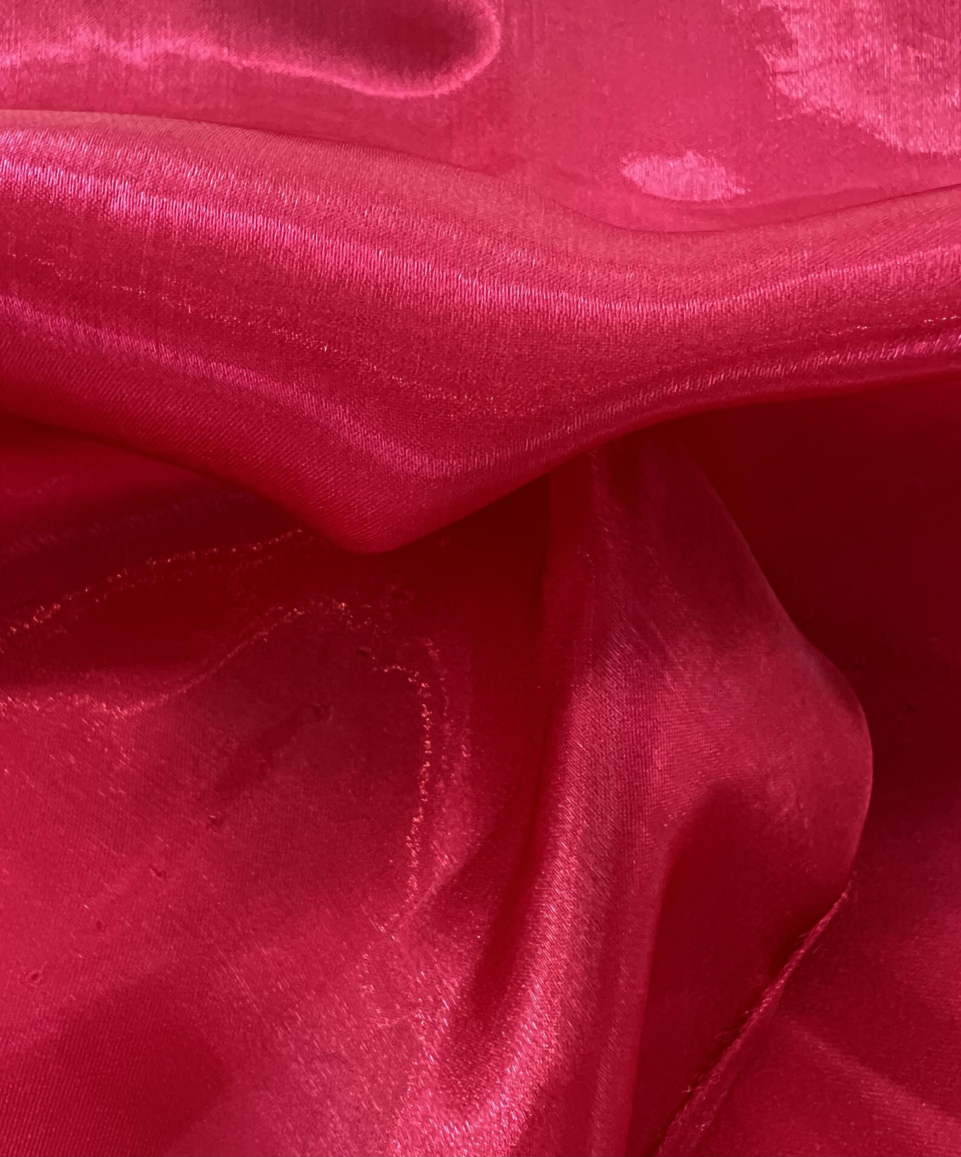 Polyester Liquid Satin Organza in Fuchsia