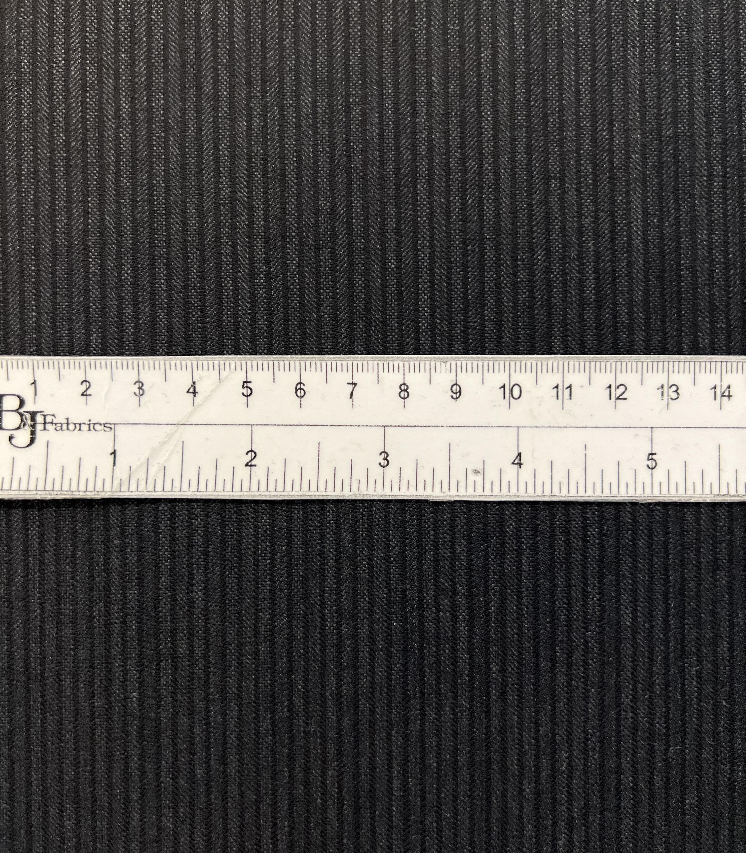 Super 110's Shadow Stripe in Bankers Grey