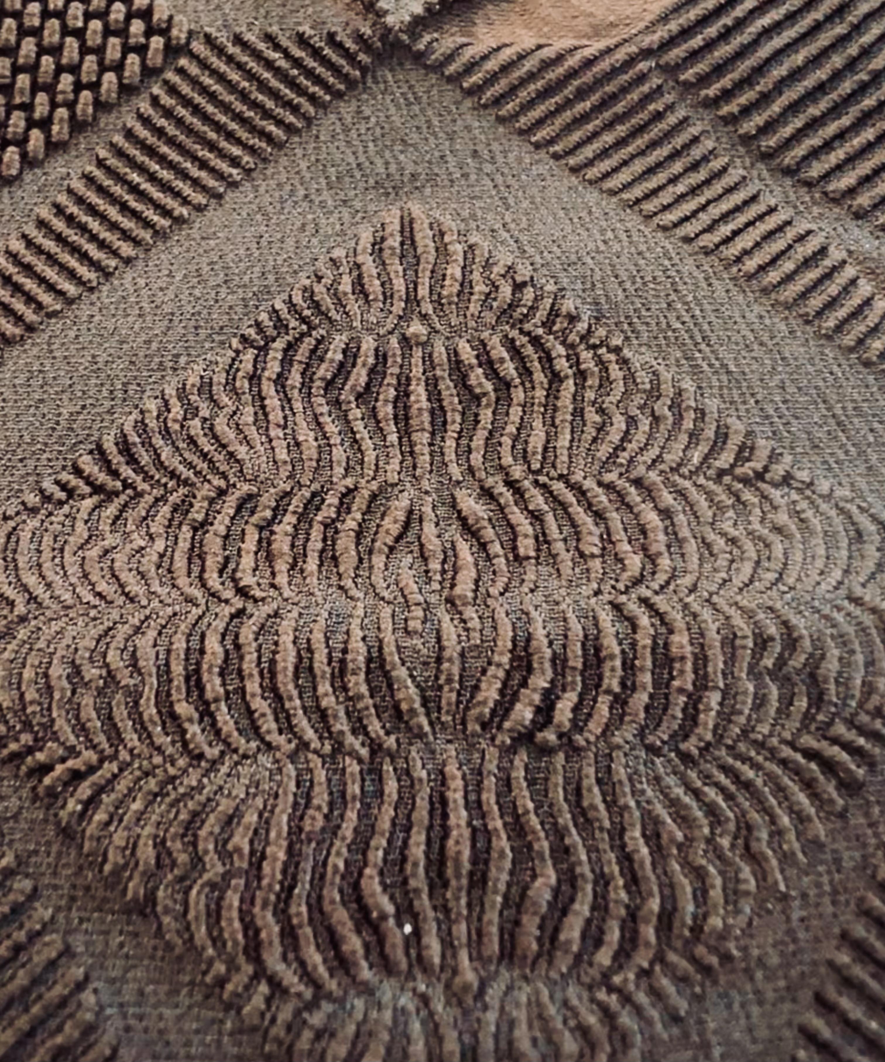 Polyester and Nylon Blend Stretch Brocade in Brown