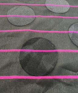 Vintage 'Abraham' Printed Polka-Dot with Stripe Silk Chiffon Coupé