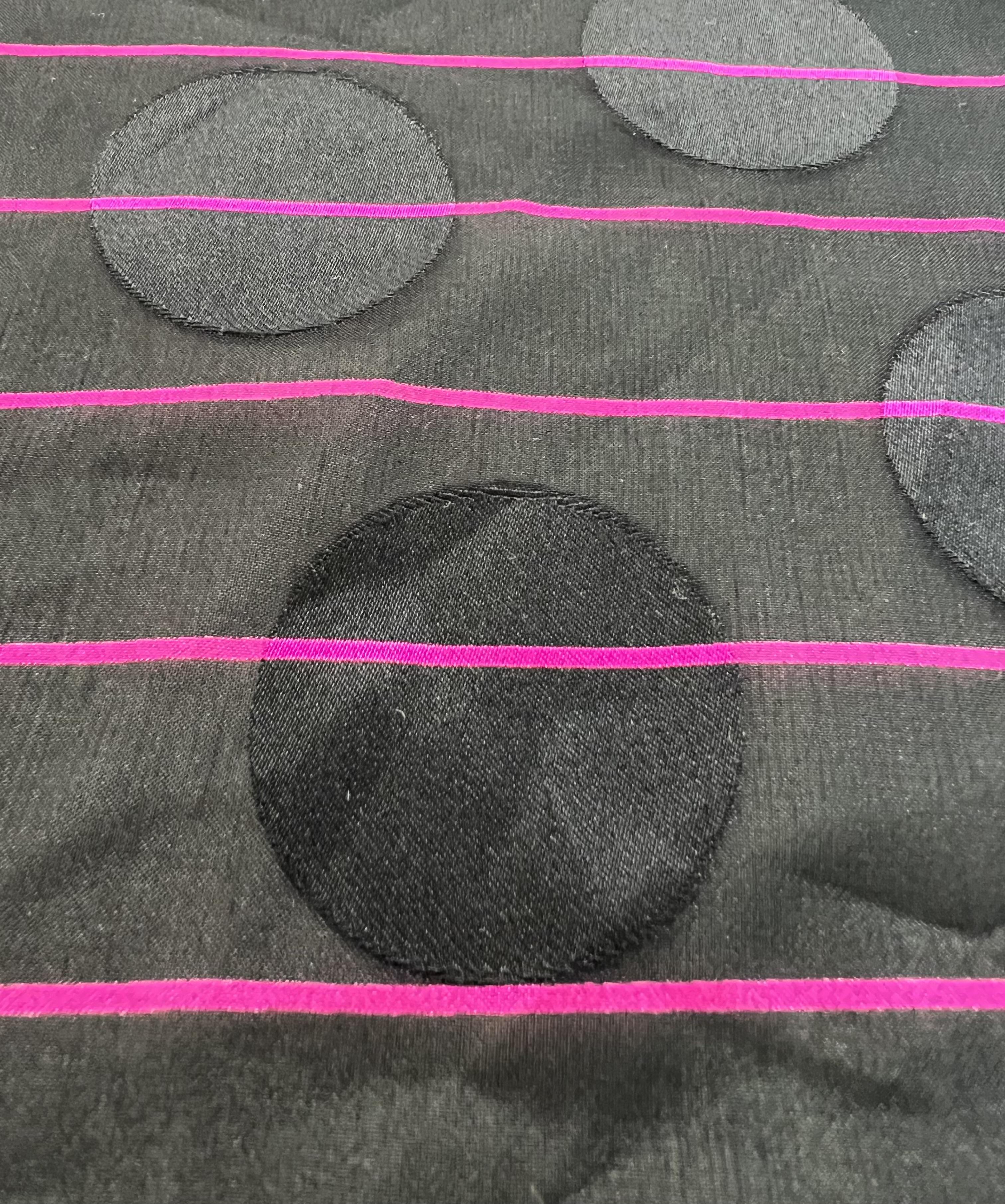 Vintage 'Abraham' Printed Polka-Dot with Stripe Silk Chiffon Coupé