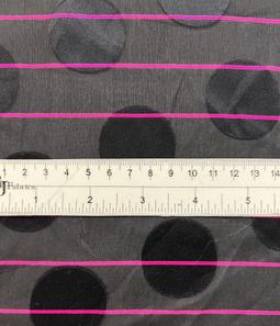 Vintage 'Abraham' Printed Polka-Dot with Stripe Silk Chiffon Coupé