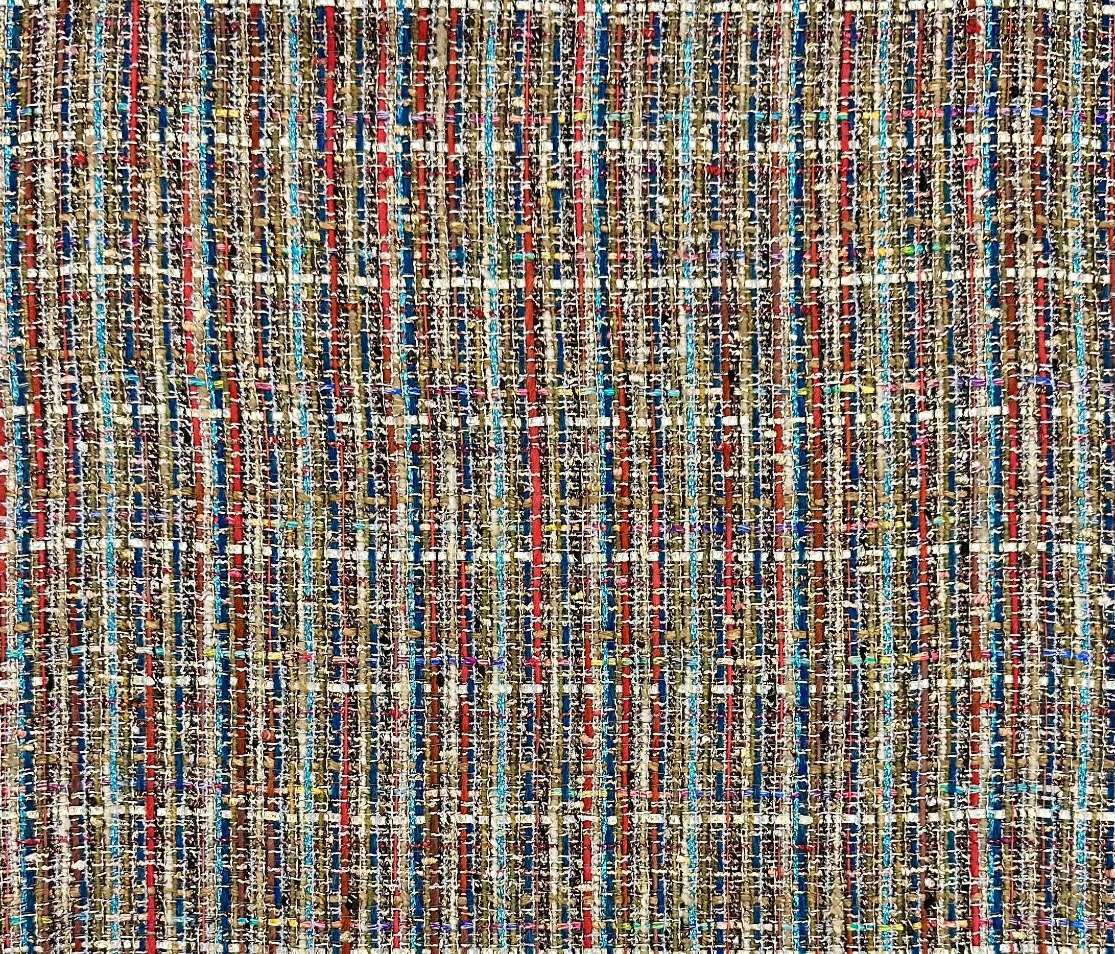 Italian Cotton Blend Tweed in Tan Multi Metallic