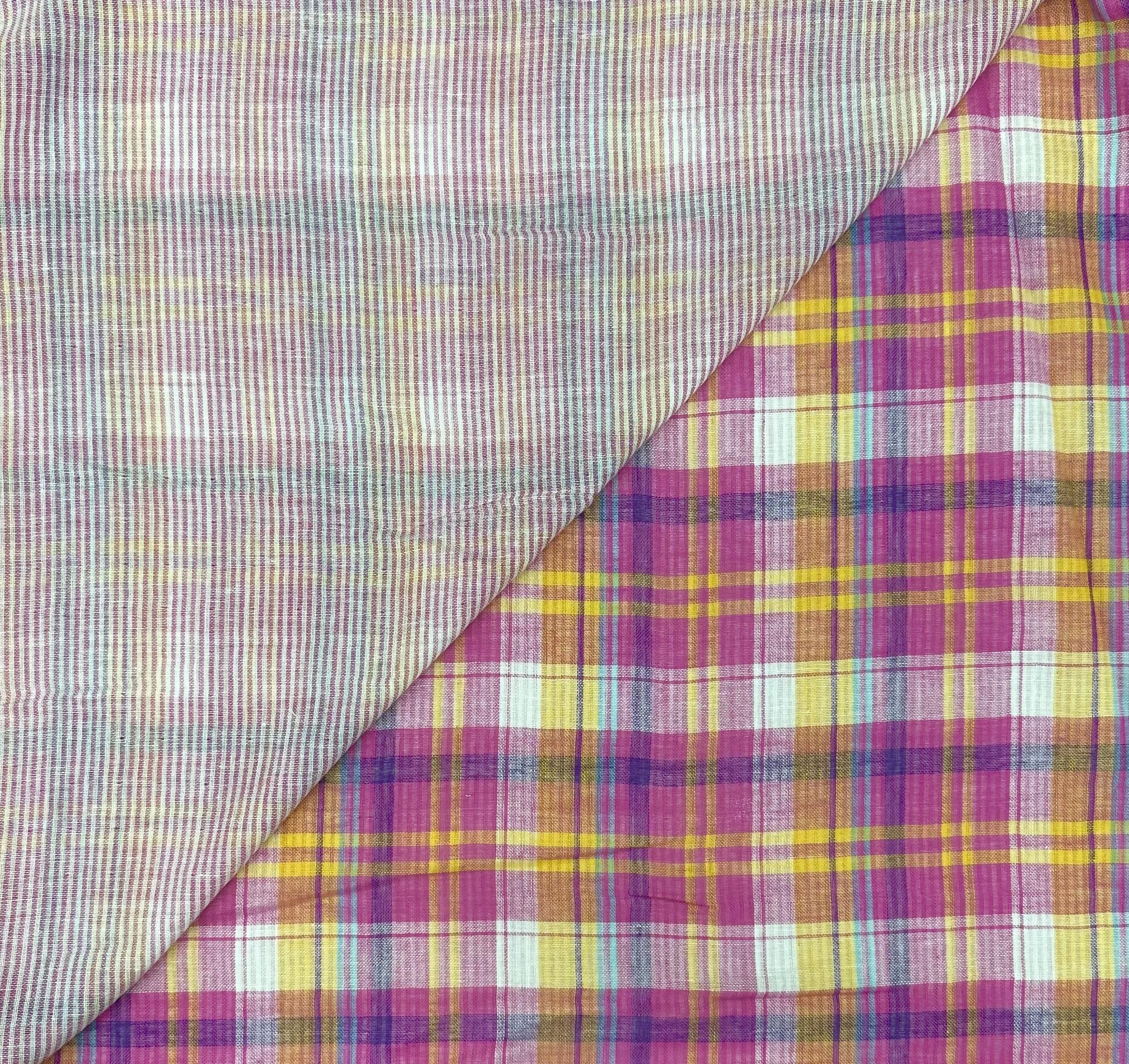 COTTON GAUZE MADRAS PLAID