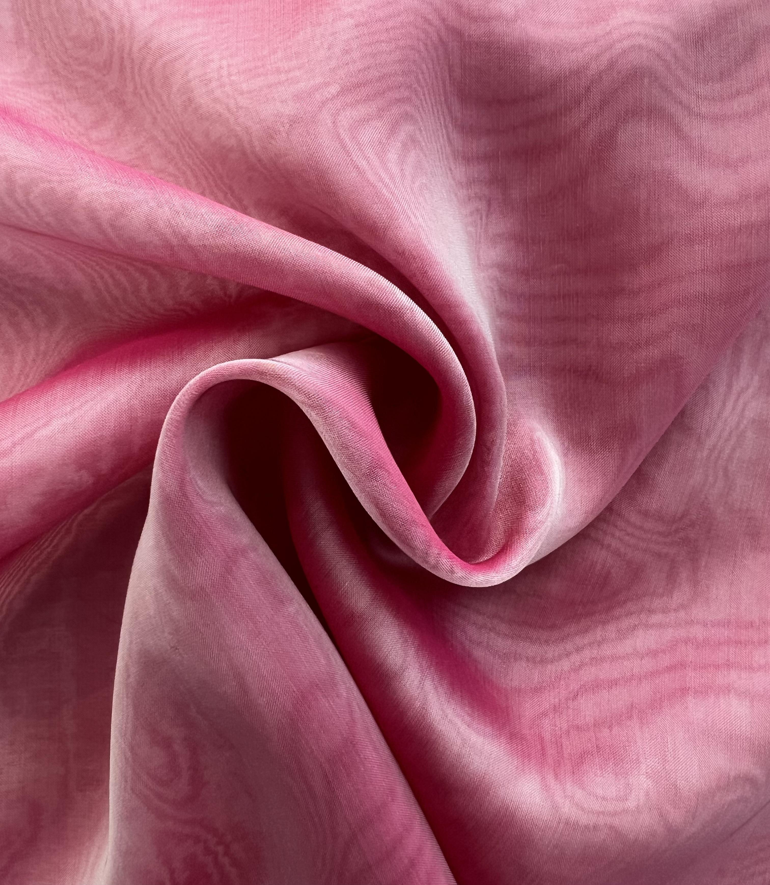 Iridescent Silk Chiffon in Fuchsia/White