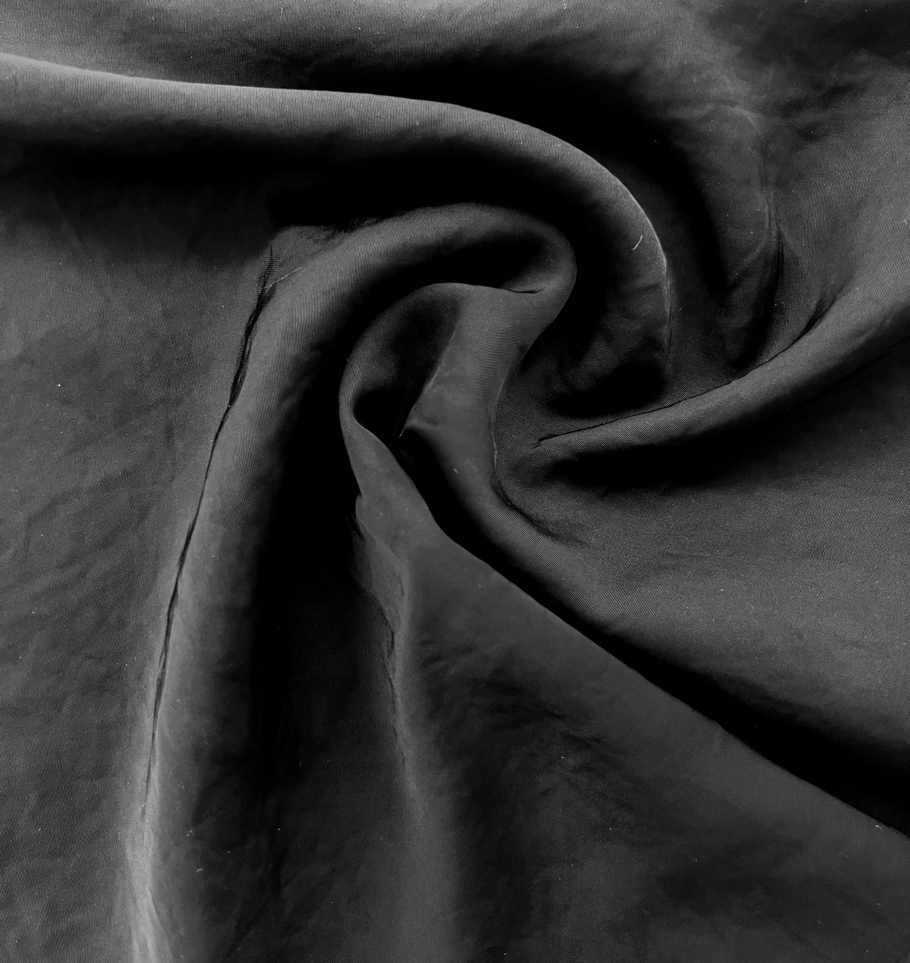 Rayon Matte Charmeuse in Black