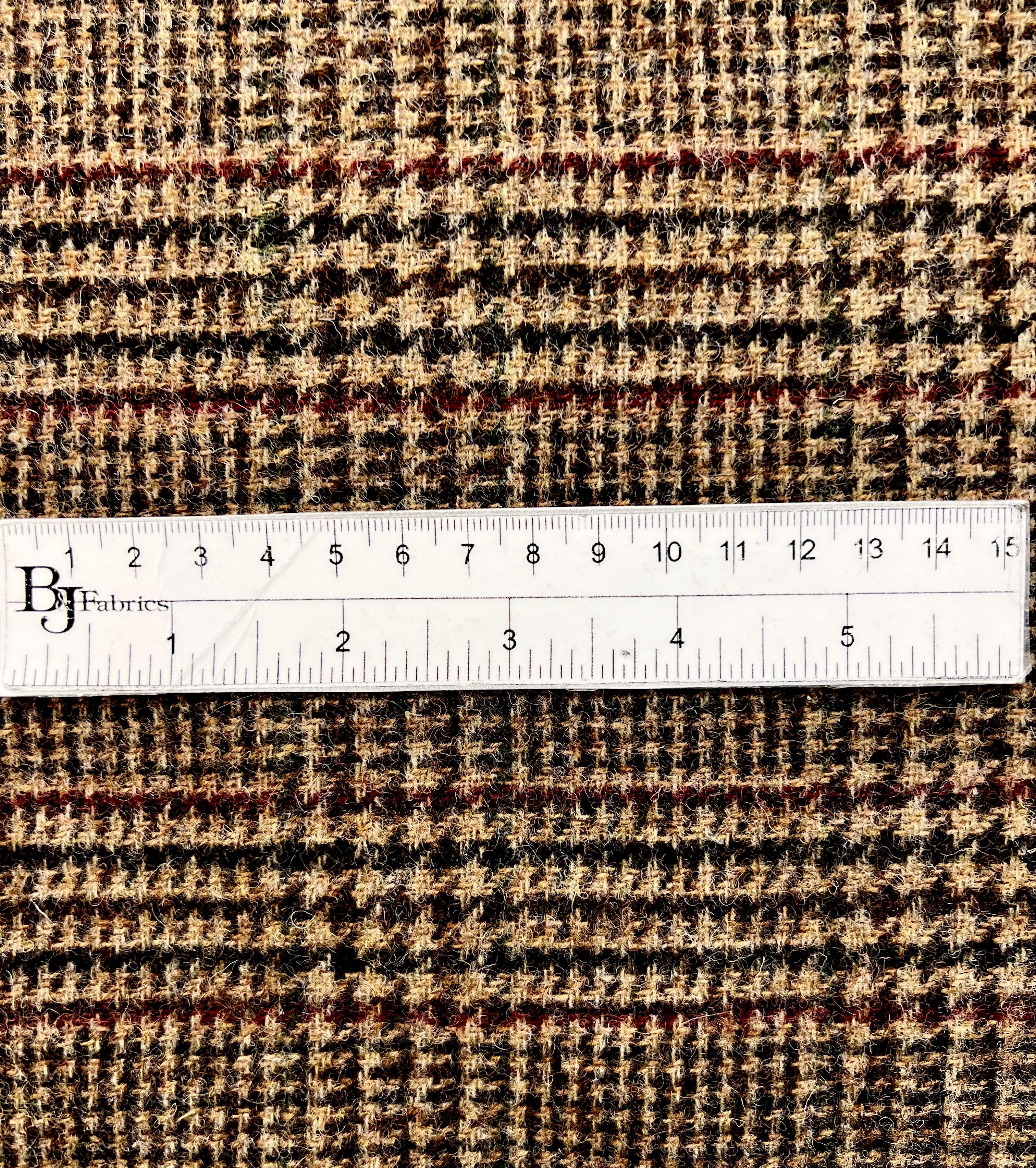 English Wool Plaid Tweed in Brown Merlot