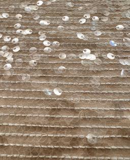 Clear Sequins on Beige Viscose Chiffon