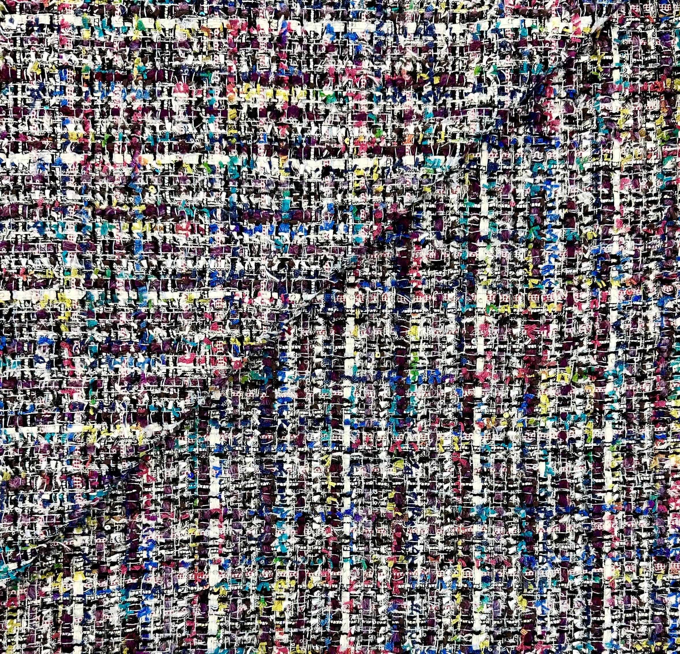 Italian Metallic Tweed in Grape Multi