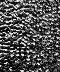 Curved Clear Sequin on Polyester Heavy Chiffon in Black