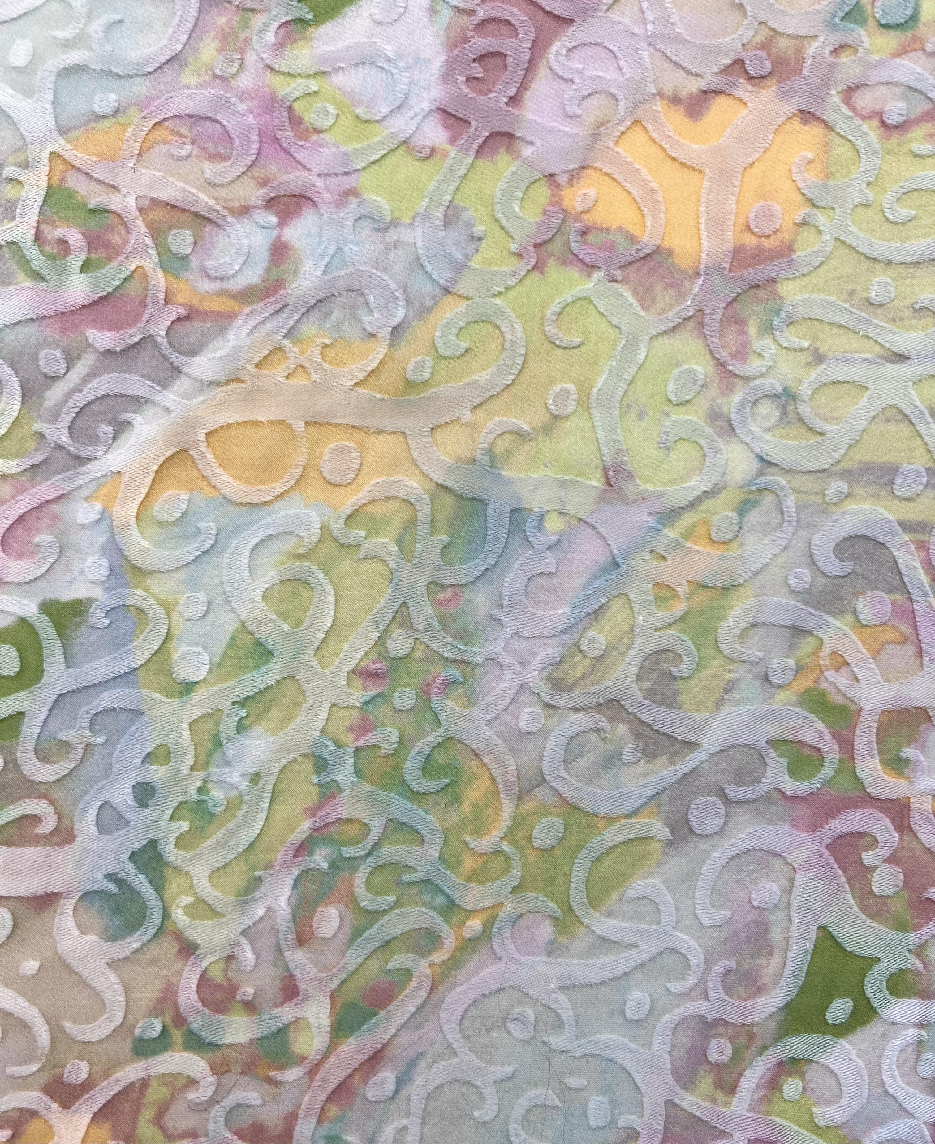 Italian Printed Silk Burnt-Out Chiffon in Pastel