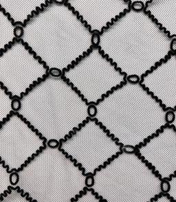 Embroidered Tulle in Black Diamond 