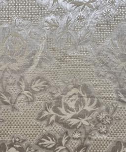 Silk and Cotton Lino Weave Jacquard with Roses