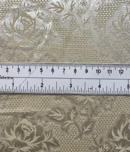 Silk and Cotton Lino Weave Jacquard with Roses