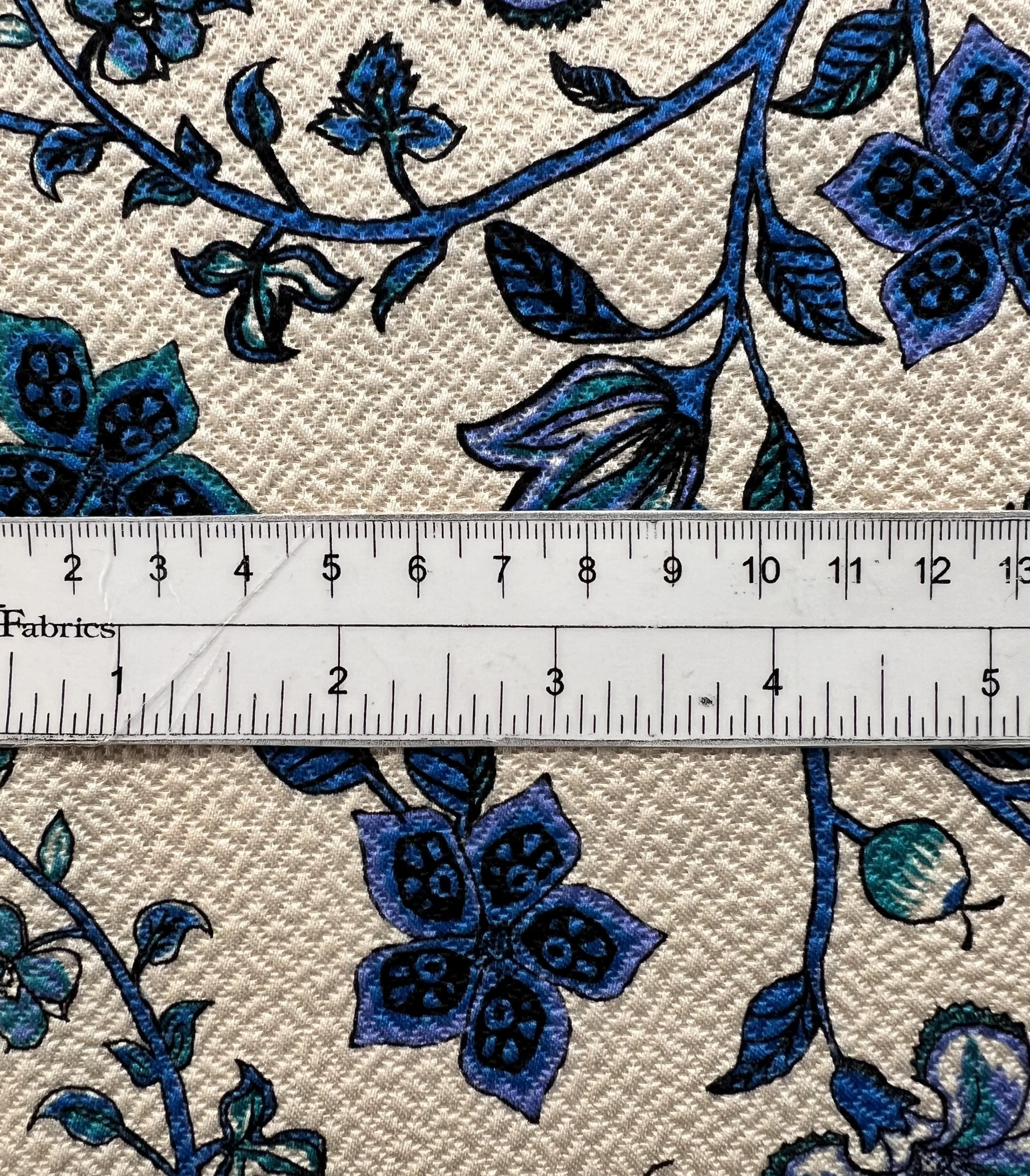 Silk/Wool Printed Pebble Brocade in Blue