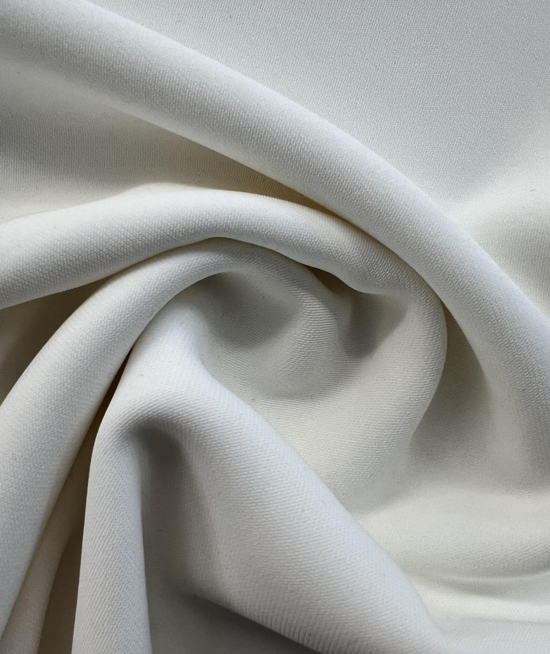 97% Poly 3% Lycra Stretch Crepe Georgette in Ivory