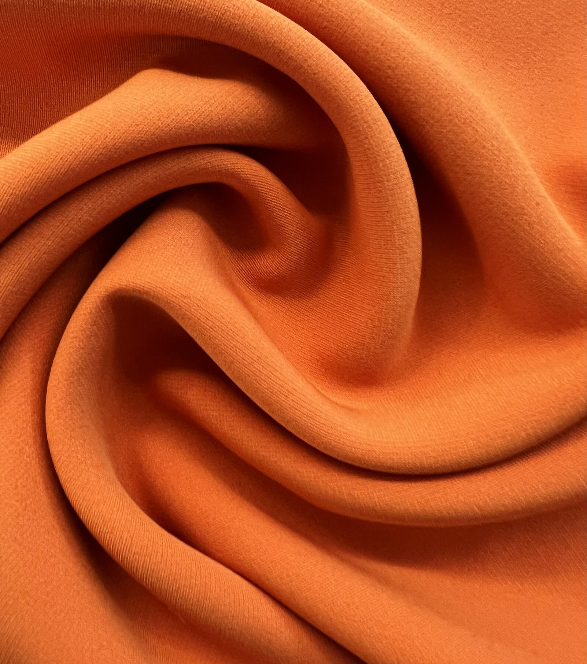 97% Poly 3% Lycra Stretch Crepe Georgette in Orange