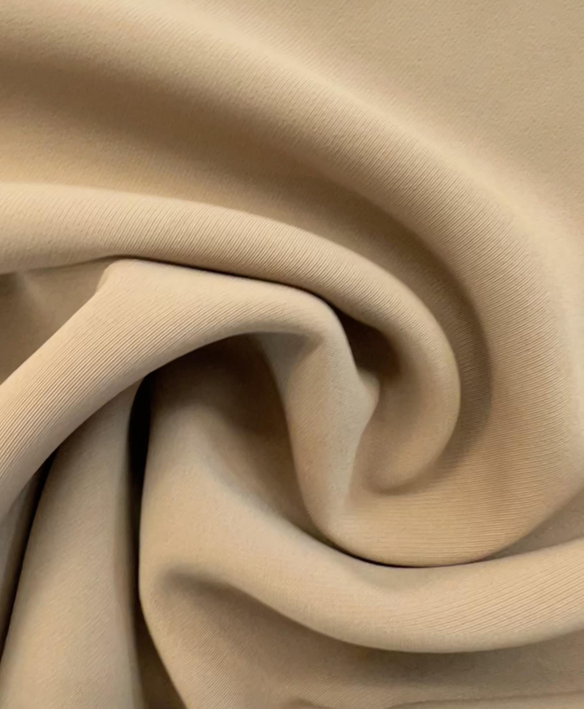 97% Poly 3% Lycra Stretch Crepe Georgette in Tan