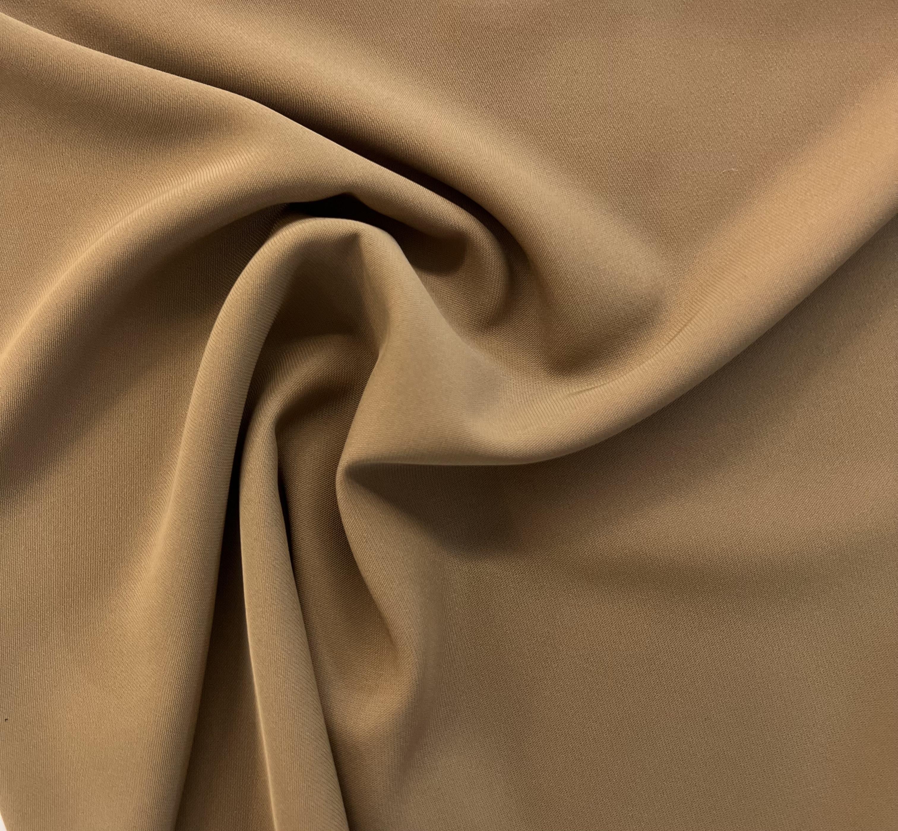 97% Poly 3% Lycra Stretch Crepe Georgette in Camel