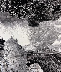 Printed Silk Twill in Grey,Black & white