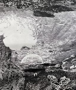 Printed Silk Twill in Grey,Black & white