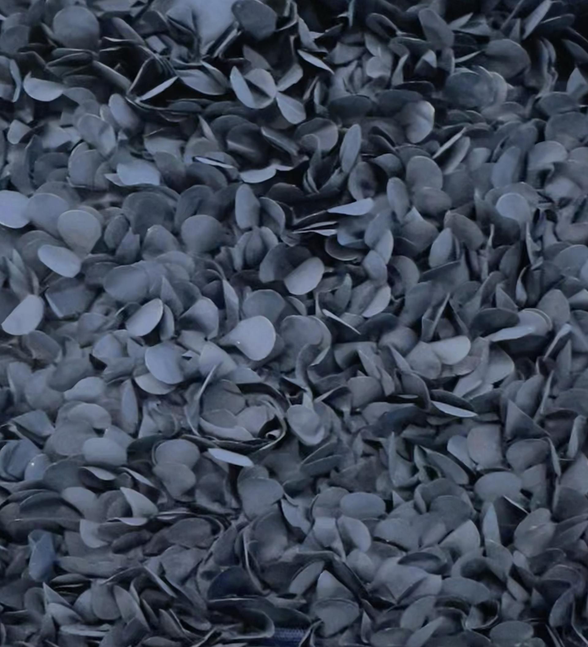 Laser Cut Petals on Polyester Bobbinet in Navy 