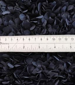 Laser Cut Petals on Polyester Bobbinet in Navy 