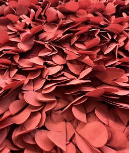 Laser Cut Petals on Polyester Bobbinet in Grapefruit 