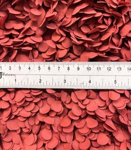 Laser Cut Petals on Polyester Bobbinet in Grapefruit 