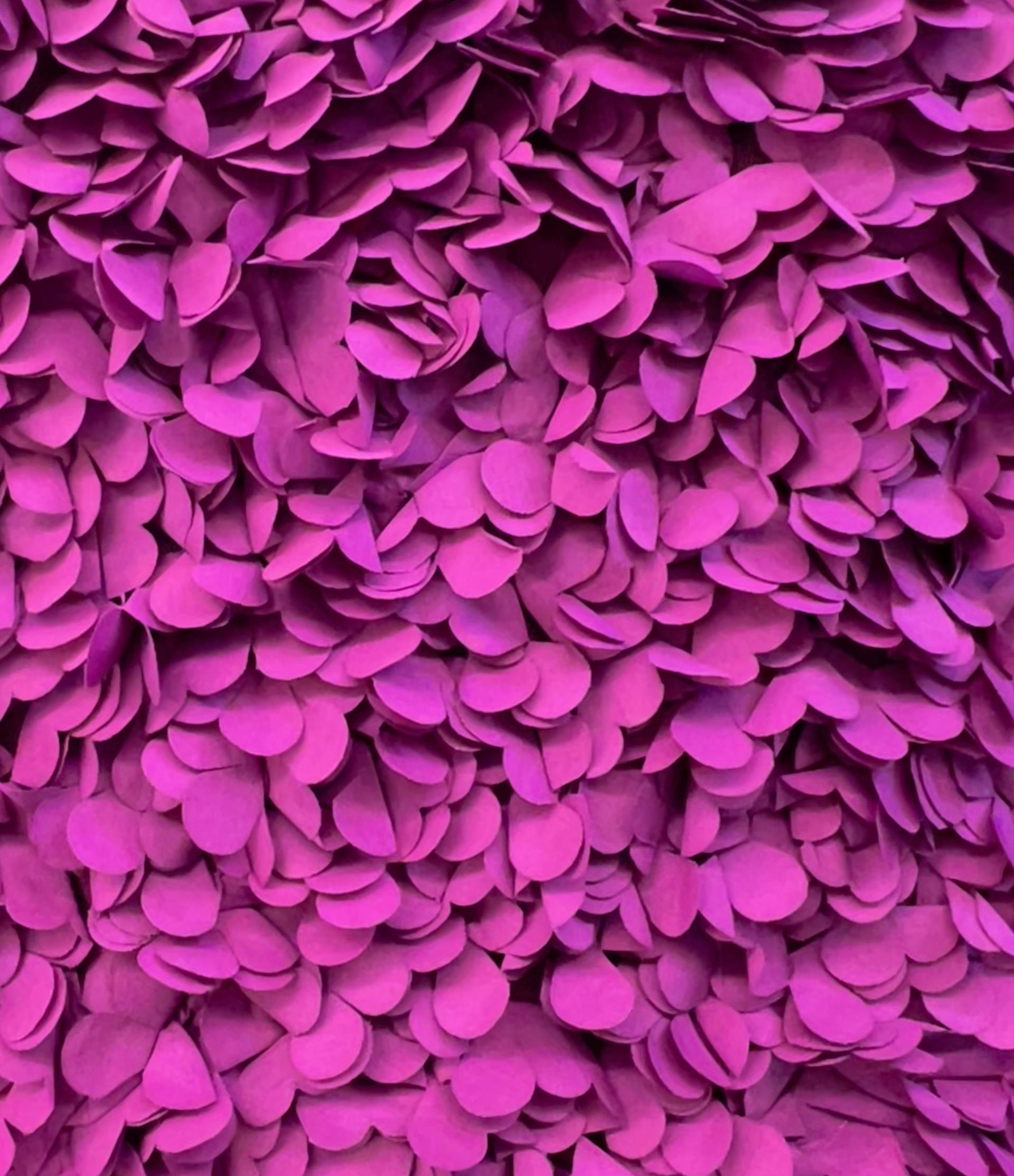 Laser Cut Petals on Polyester Bobbinet in Fuchsia 