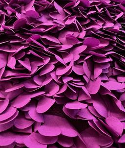 Laser Cut Petals on Polyester Bobbinet in Fuchsia 