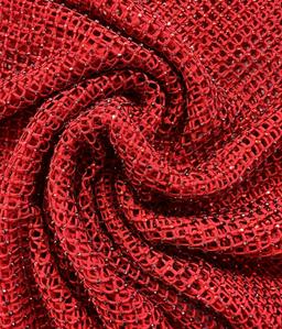 Crystals on Fishnet in Red