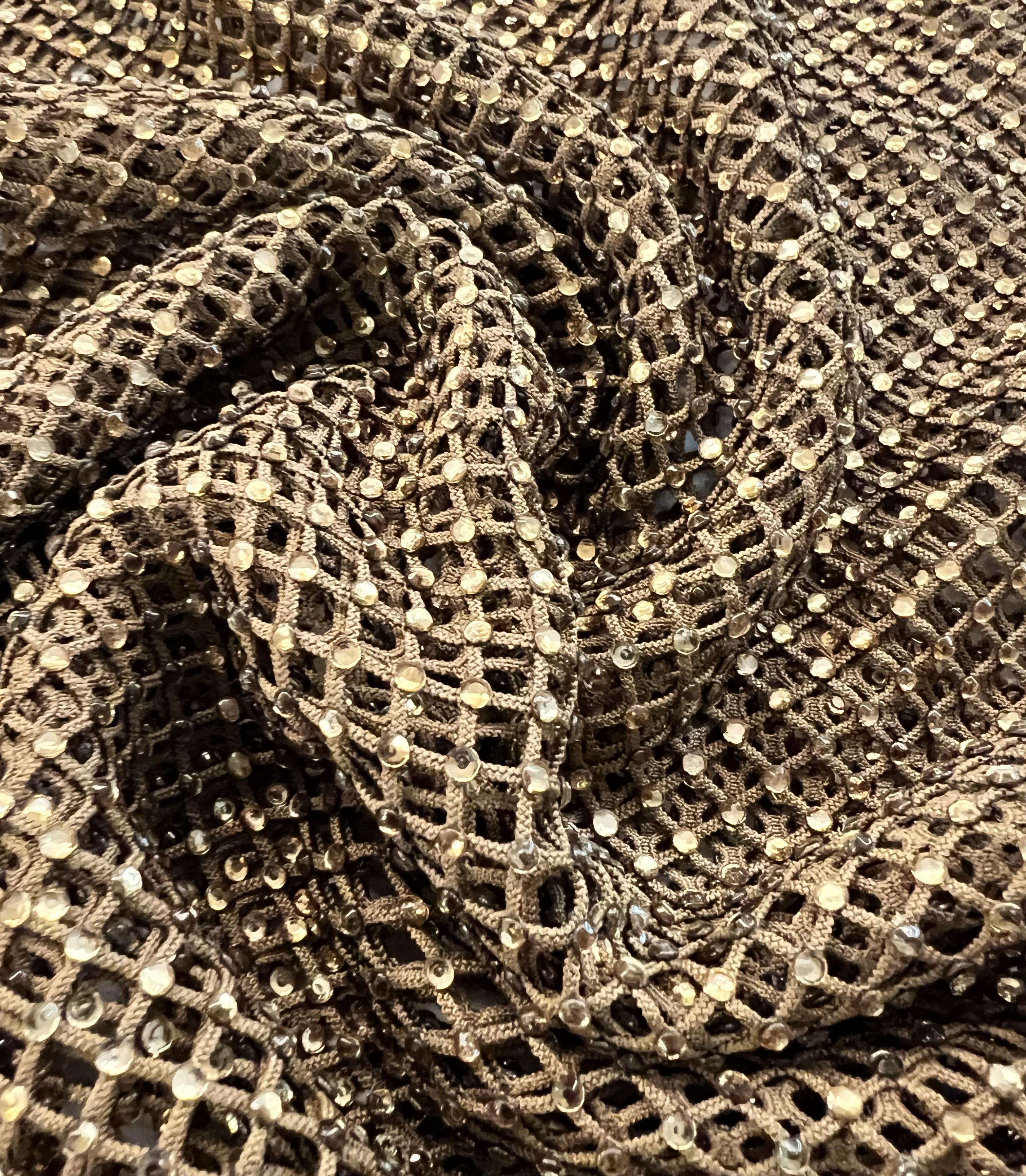 Crystal on Fishnet in Olive