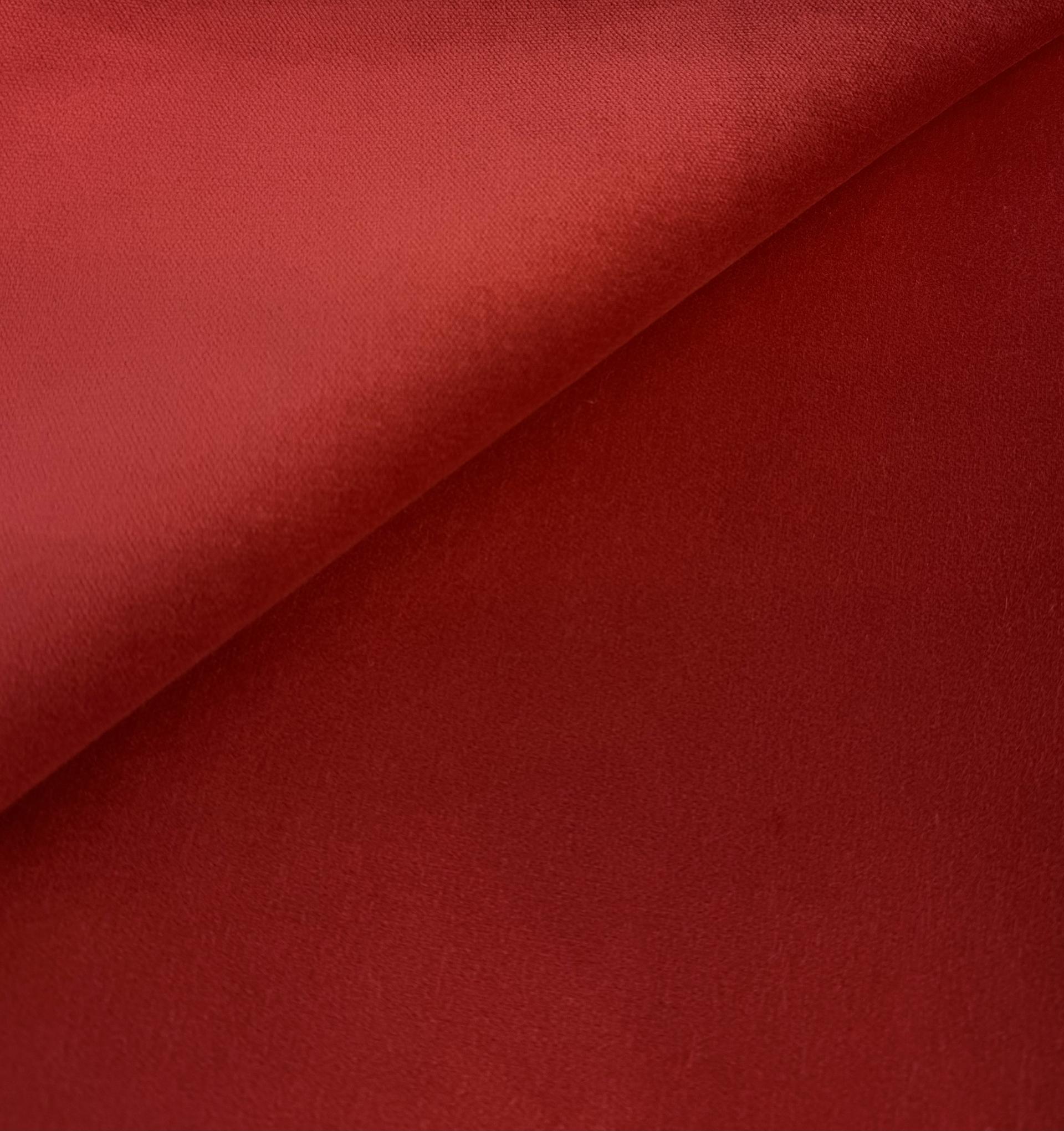 Cotton Upholstery Velvet in Scarlet