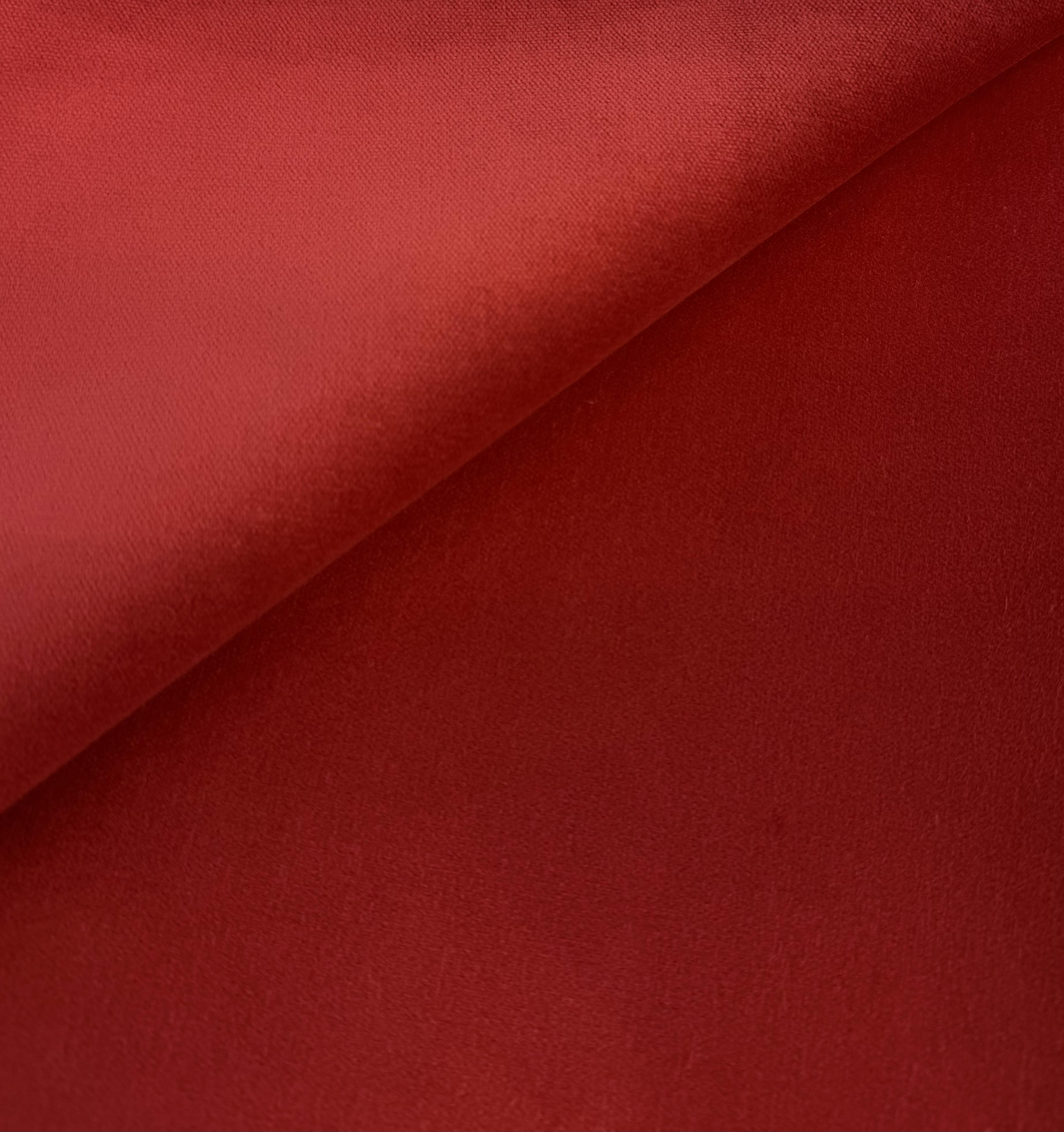 Cotton Upholstery Velvet in Scarlet