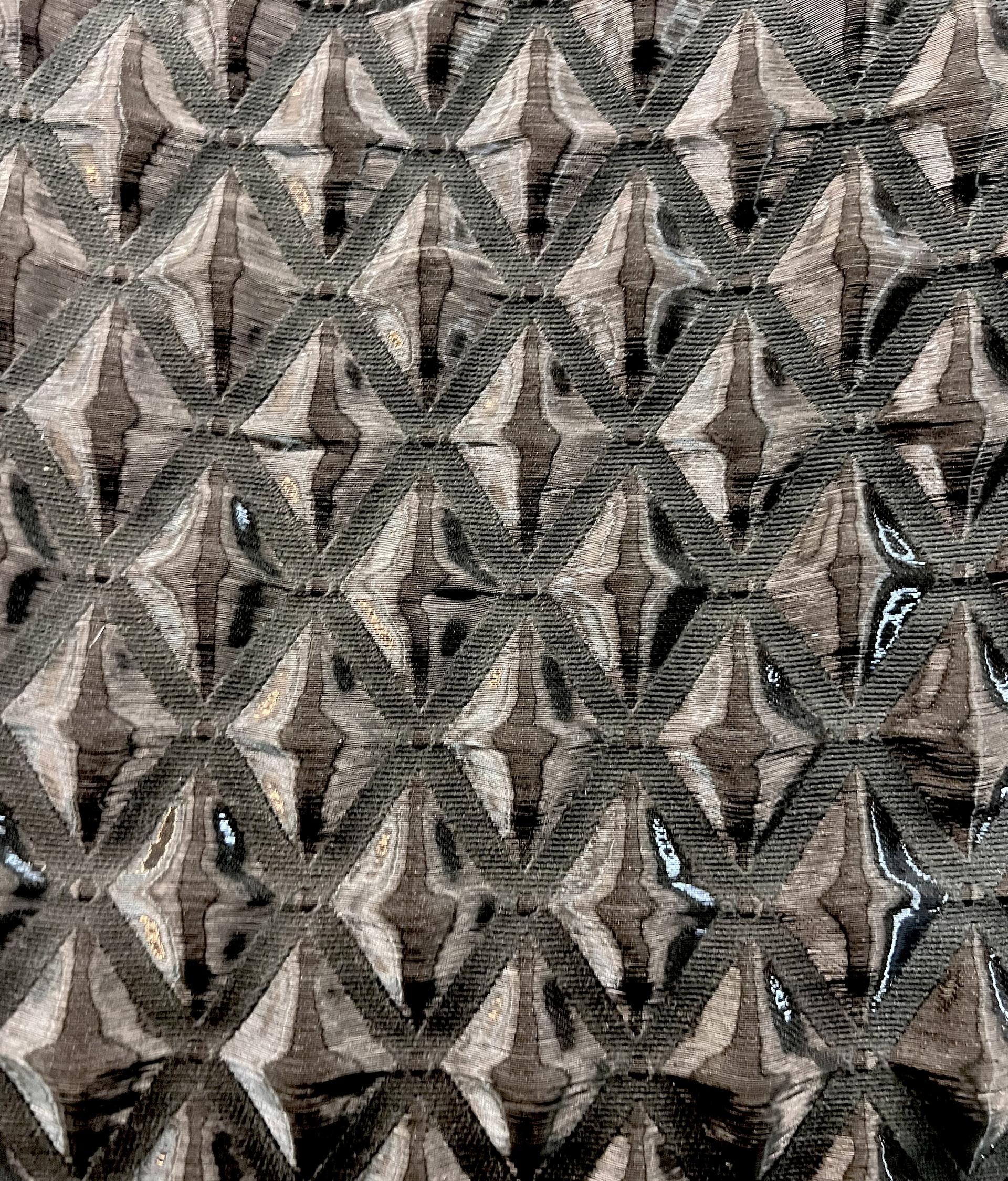 Couture Liquid Organza Diamond Cloque in Noir