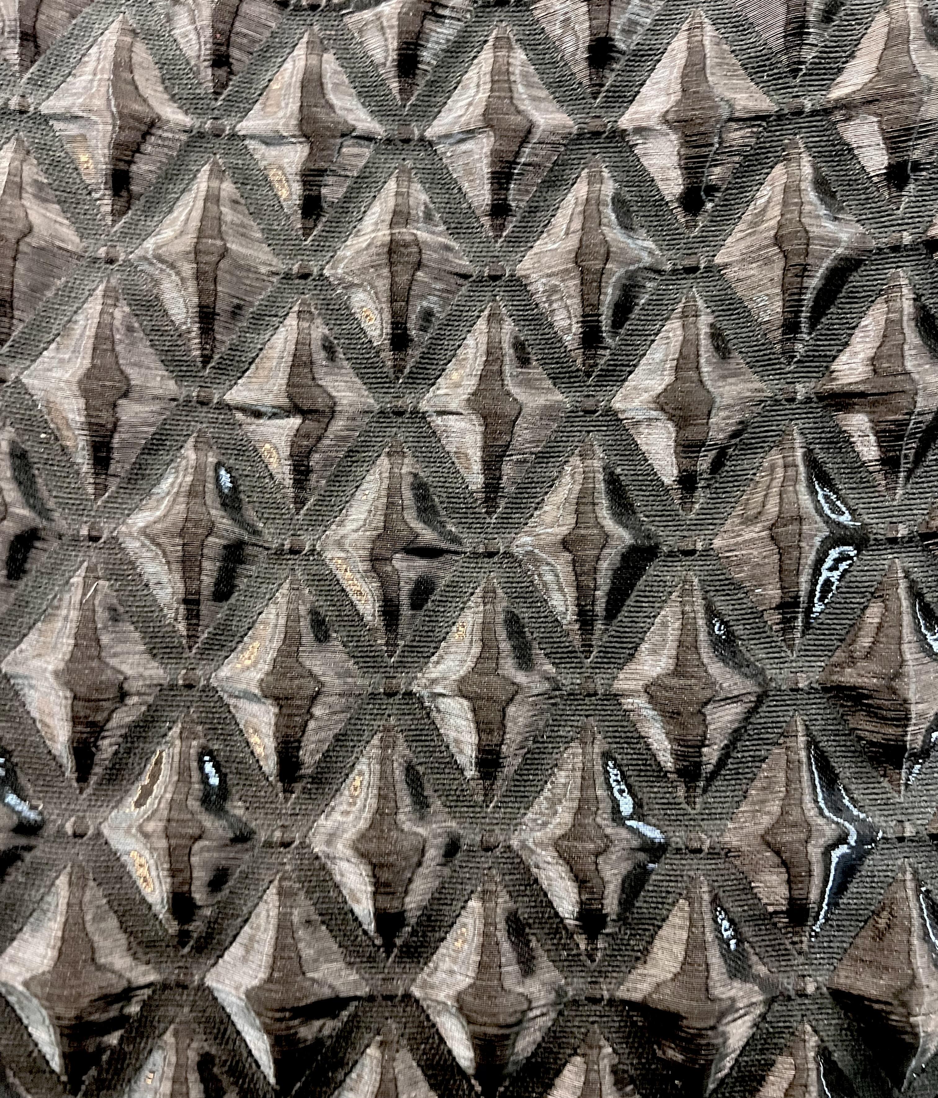 Couture Liquid Organza Diamond Cloque in Noir