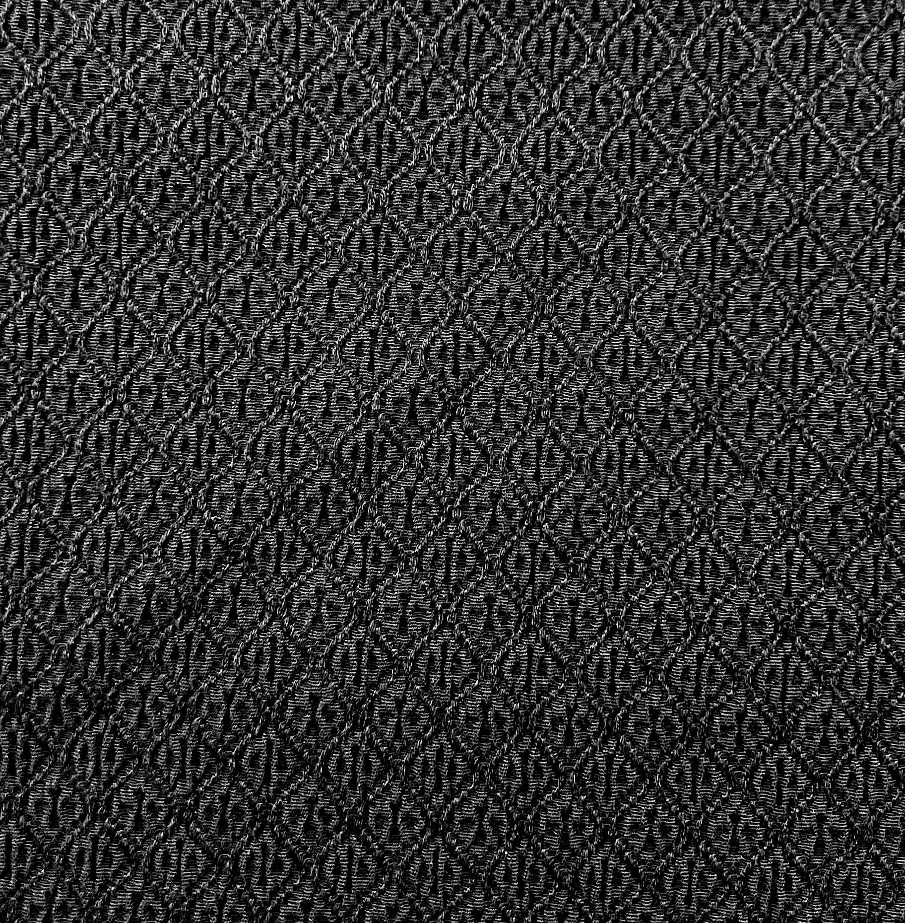 Mechanical Stretch 100% Viscose Geometric Brocade in Black