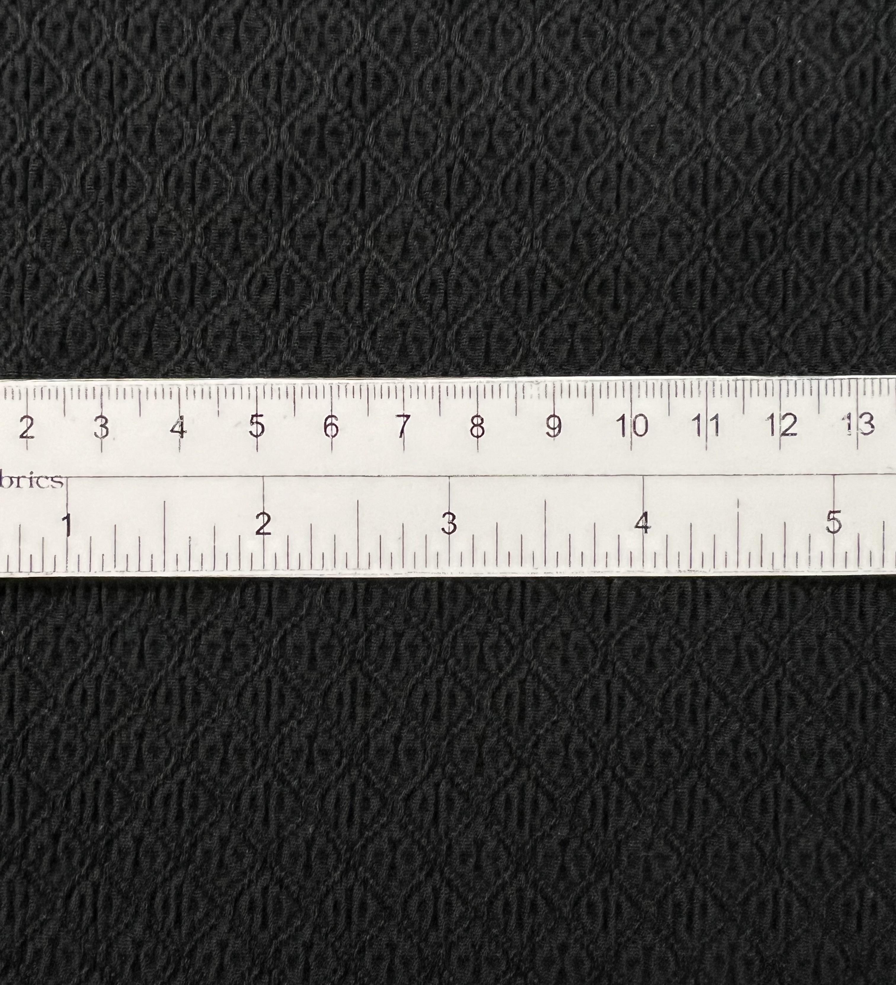 Mechanical Stretch 100% Viscose Geometric Brocade in Black