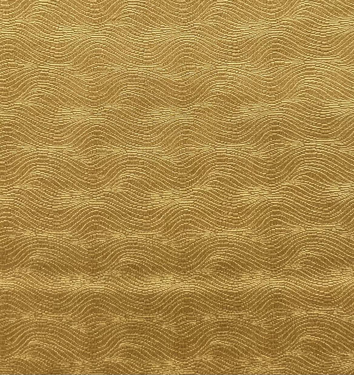 Made in Italy Pure Silk Wave Pattern Jacquard in Yellow