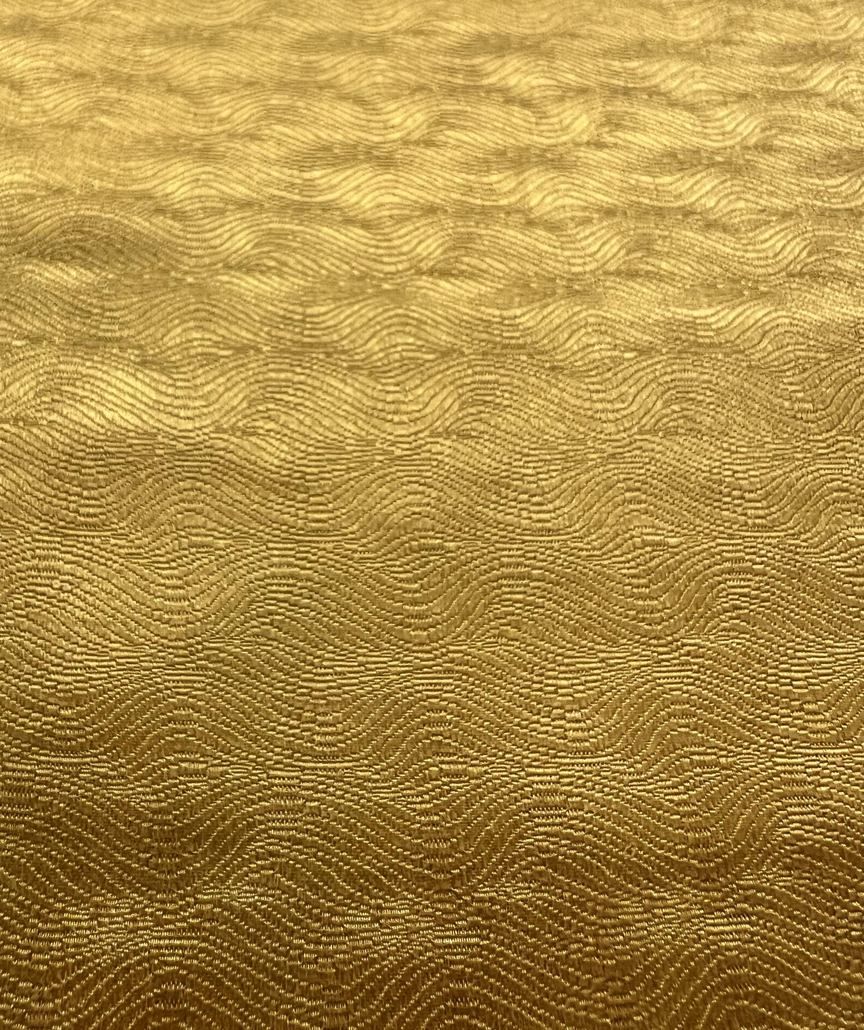 Made in Italy Pure Silk Wave Pattern Jacquard in Yellow