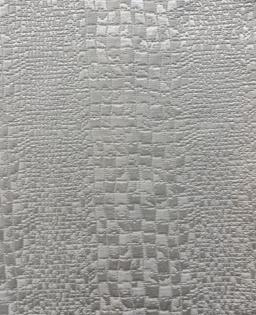 Silk & Rayon Geometric Reptile Brocade in Silk White