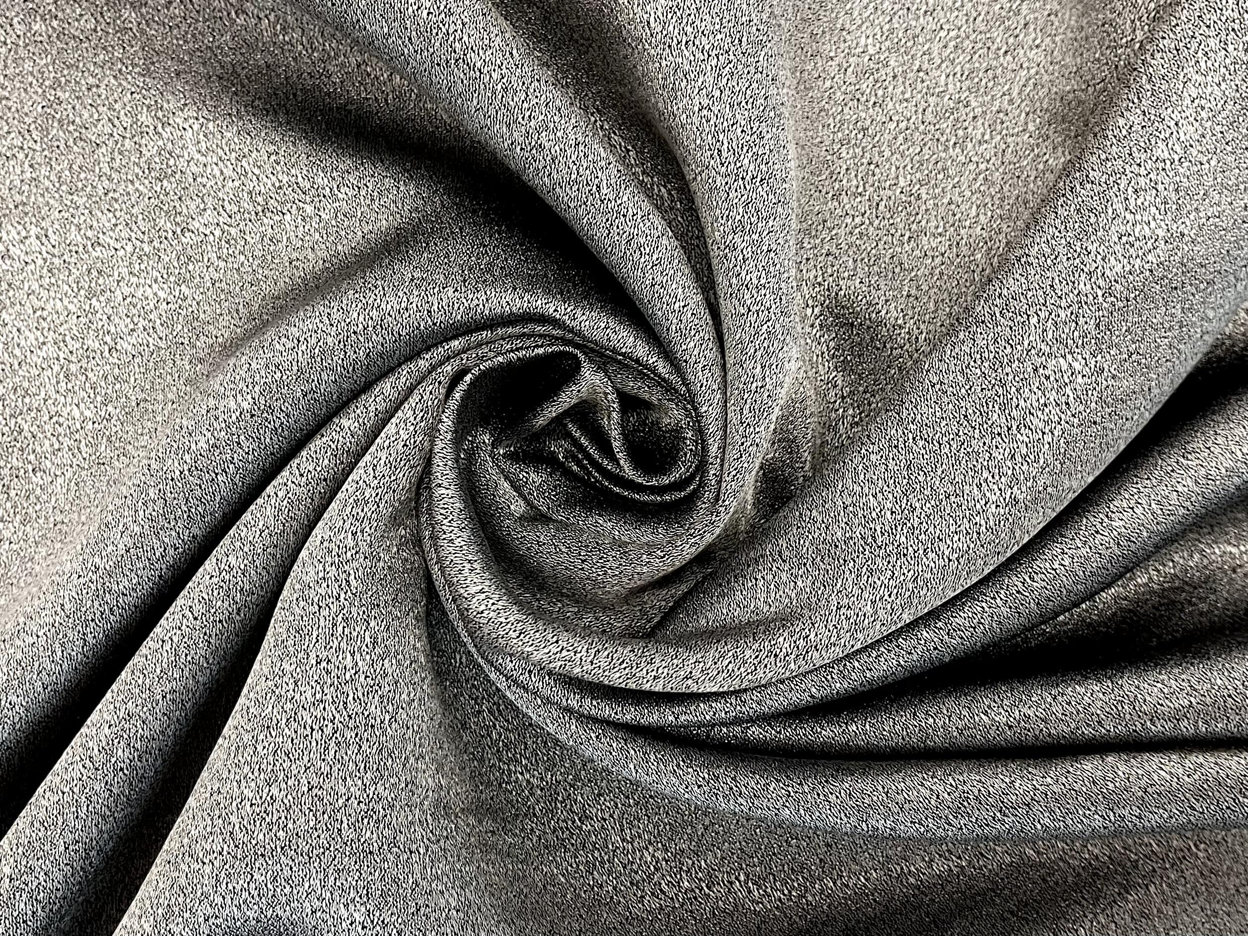100% Silk Heather Satin Georgette in Silver