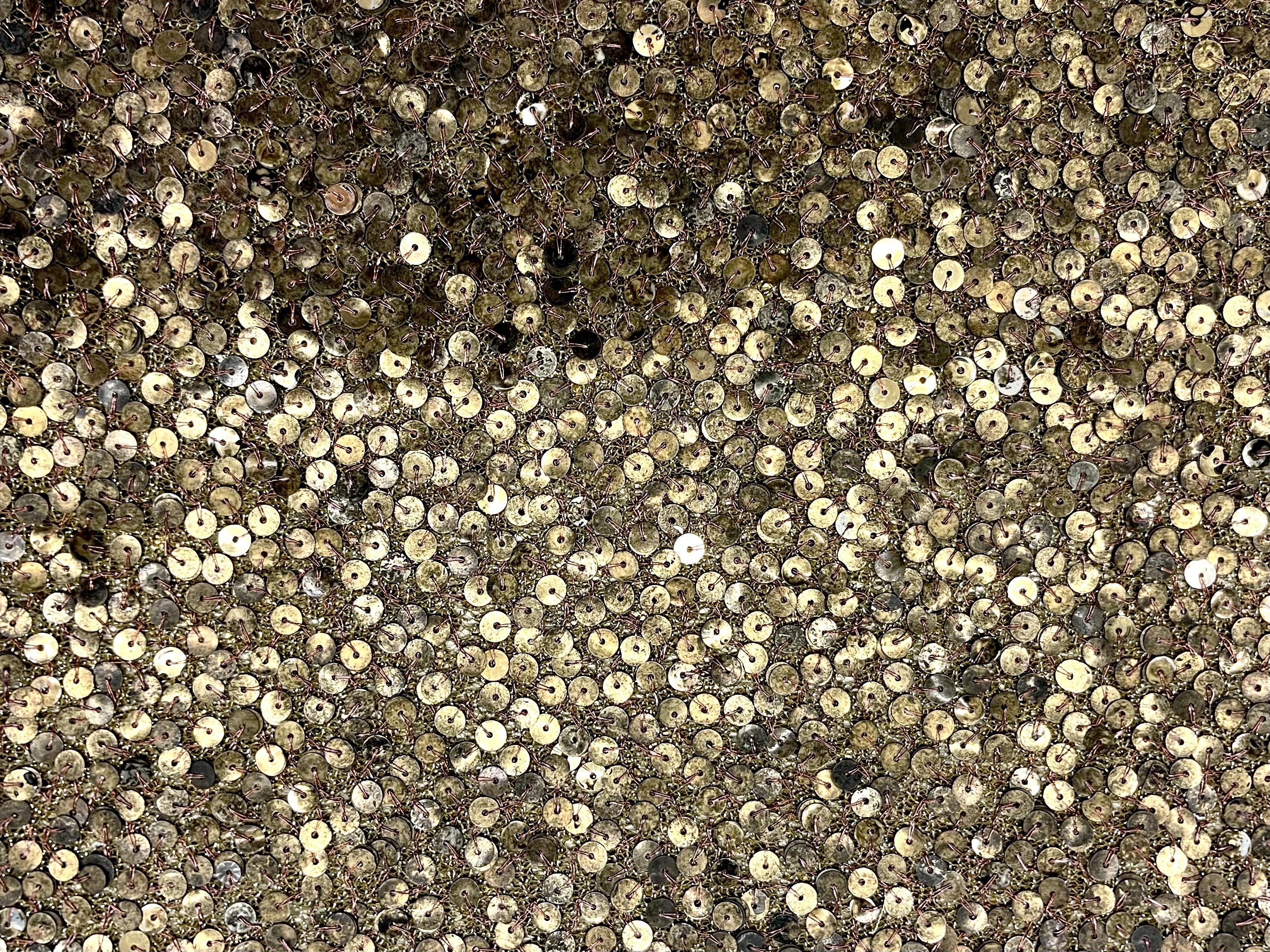 Sequins on Metallic Tulle