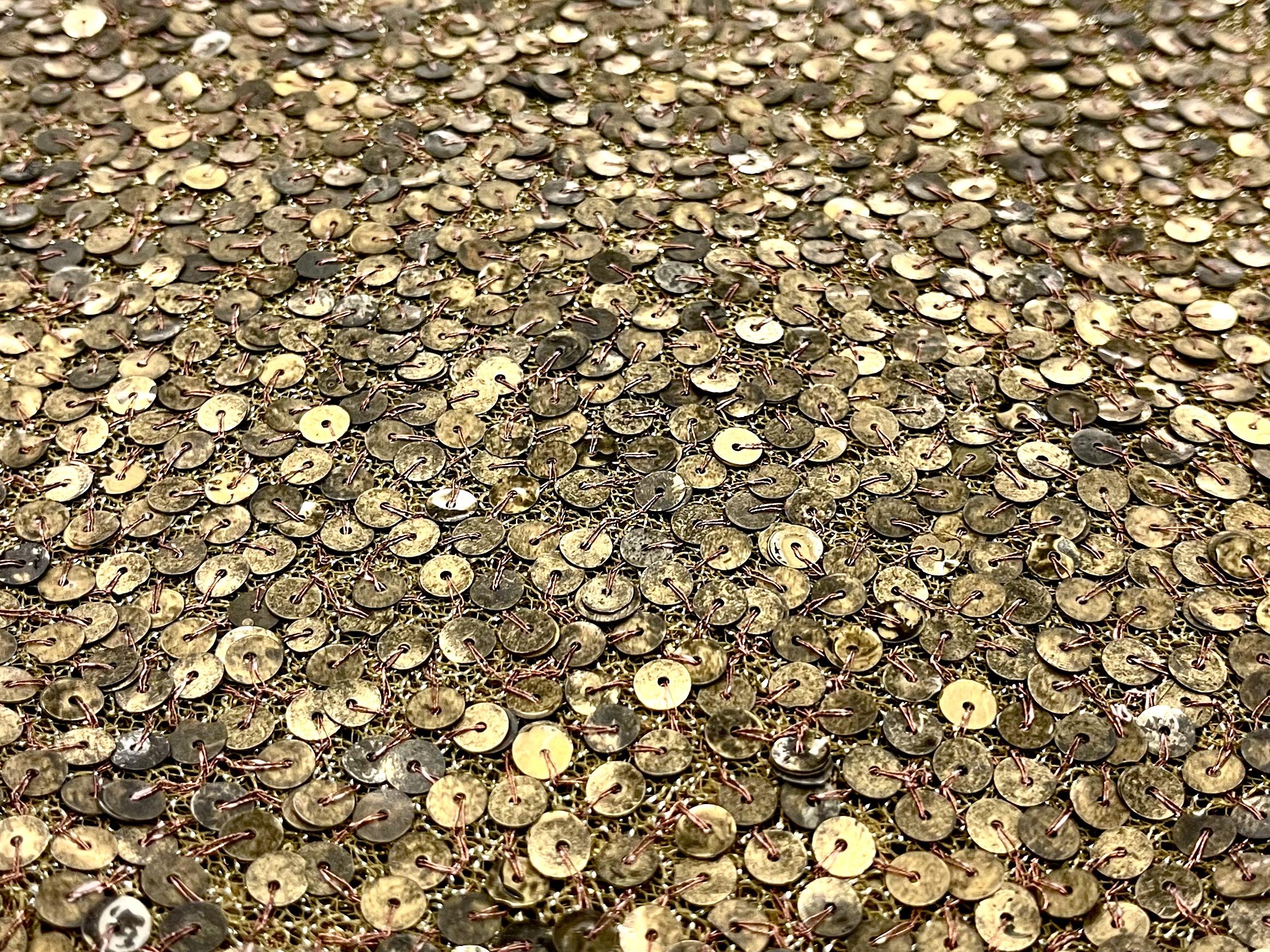 Sequins on Metallic Tulle