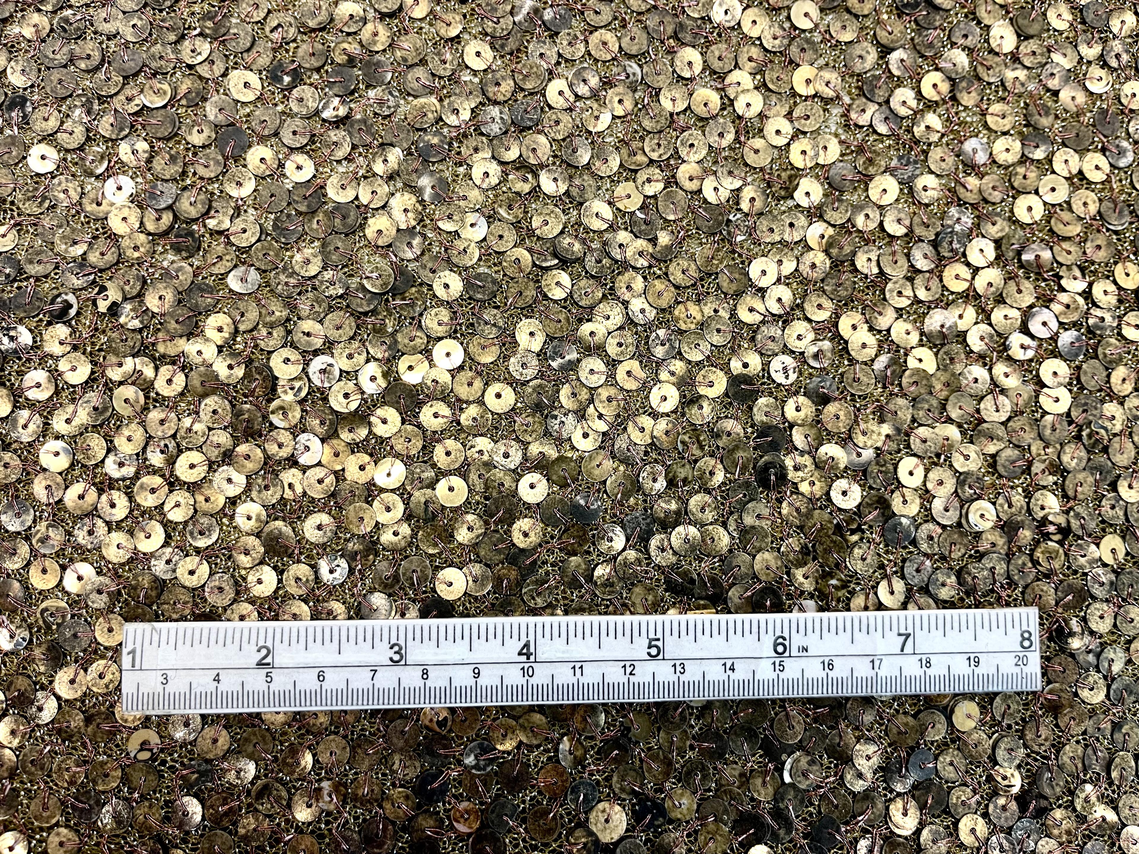 Sequins on Metallic Tulle