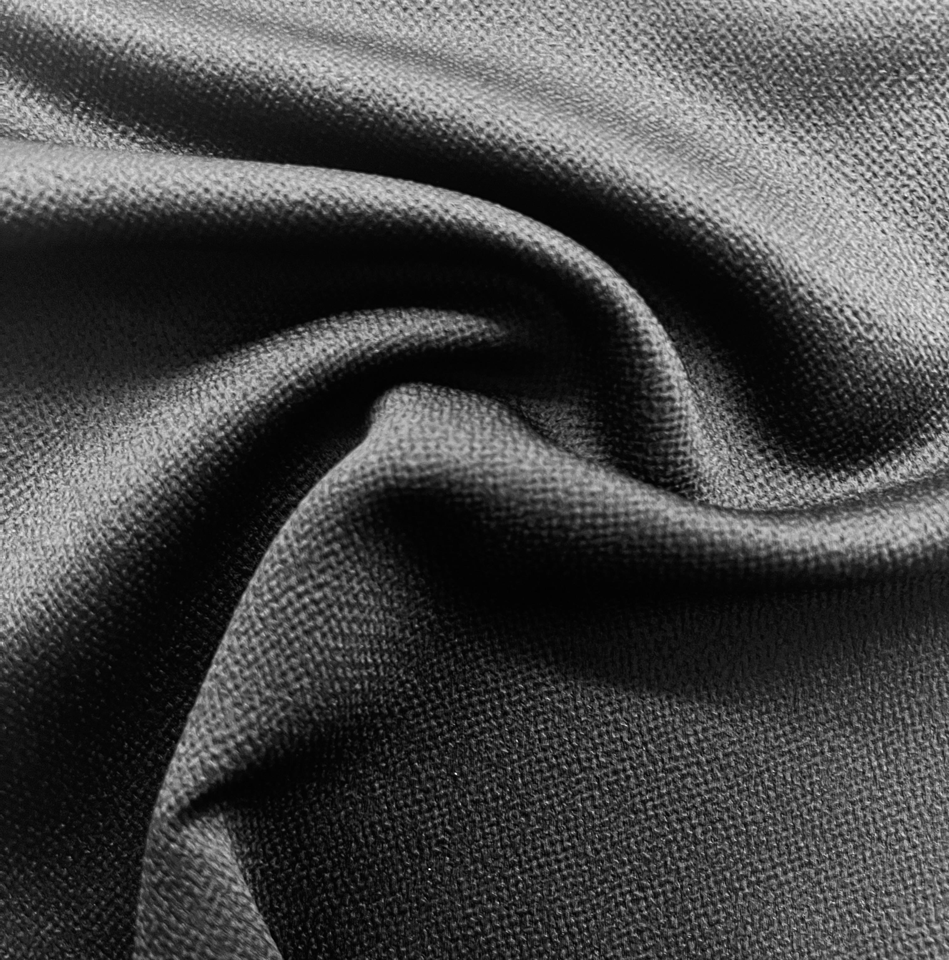 Made in Italy Viscose/Acetate Hammered Satin in Black