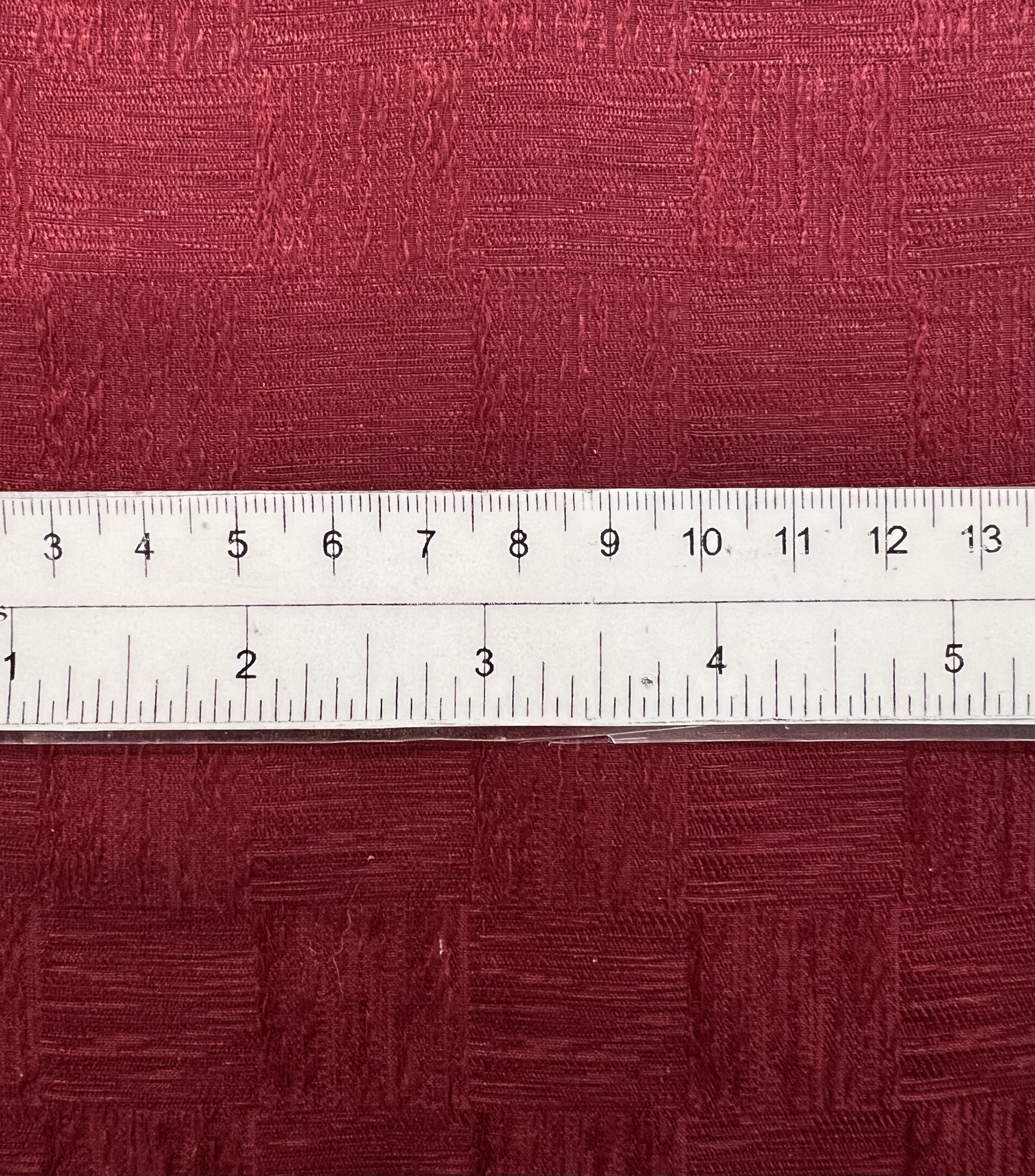 Made in Italy Pure Silk Textured Check Jacquard in Red