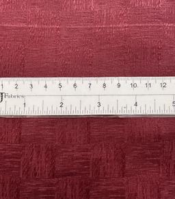 Made in Italy Pure Silk Textured Check Jacquard in Ruby